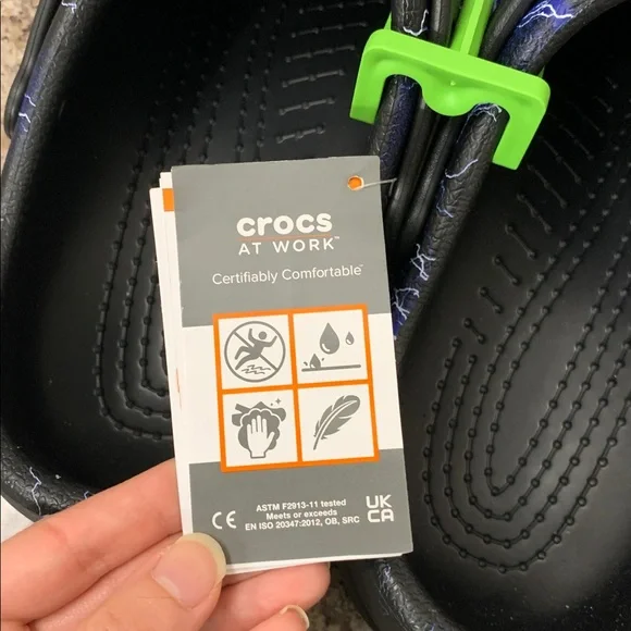 Electric / Lightening Blue and Black Crocs